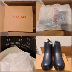 Savaii Ankle Combat Boots - Navy Blue
